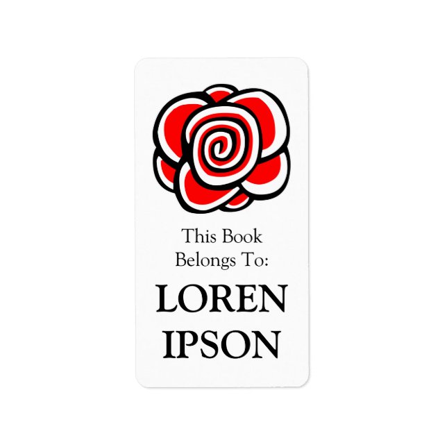 Rose Bookplate Label (Front)