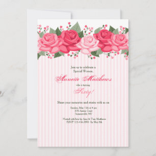 Rose Border Invitation