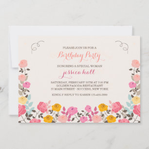 Rose Border Invitation