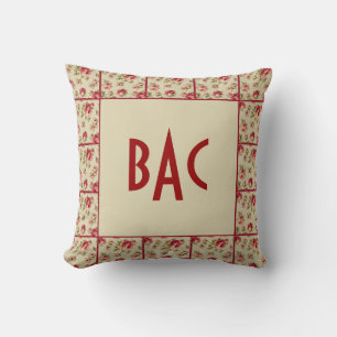 Rose Border Monogram Pillow