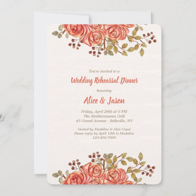 Rose Borders Invitation (Front)