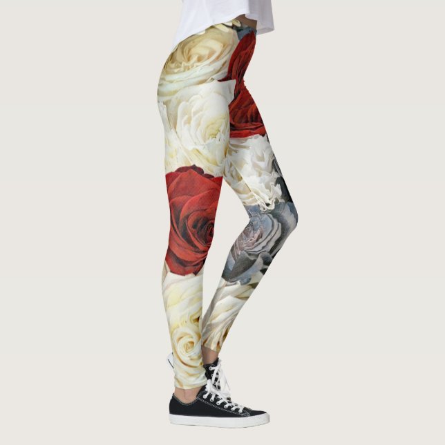 Rose Bouquet Art Leggings (Right)