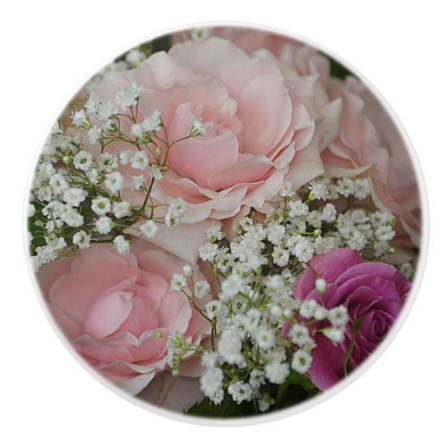 Rose Bouquet Ceramic Knob (Front)