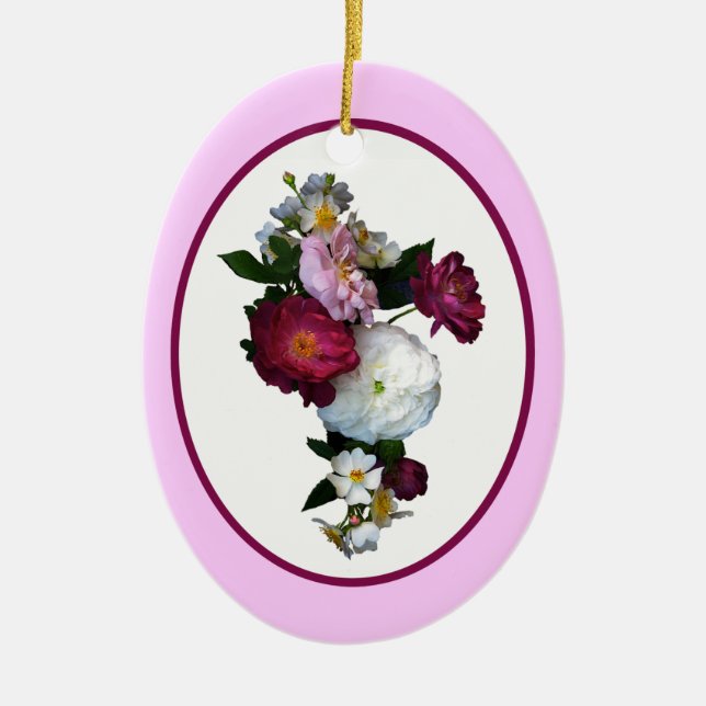 Rose Bouquet Christmas Ornament (Front)