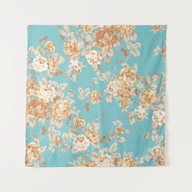 Rose bouquet design Seamless pattern with White ba Tapestry (Front)