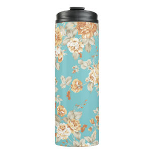 Rose bouquet design Seamless pattern with White ba Thermal Tumbler