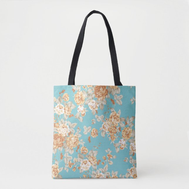 Rose bouquet design Seamless pattern with White ba Tote Bag (Front)