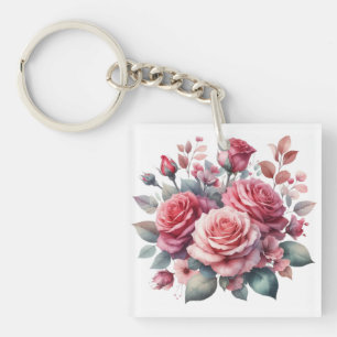 Rose Bouquet Floral Design-62101 Key Ring
