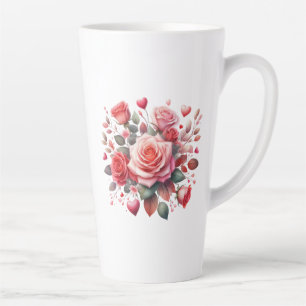 Rose Bouquet Floral Design-62103 Latte Mug