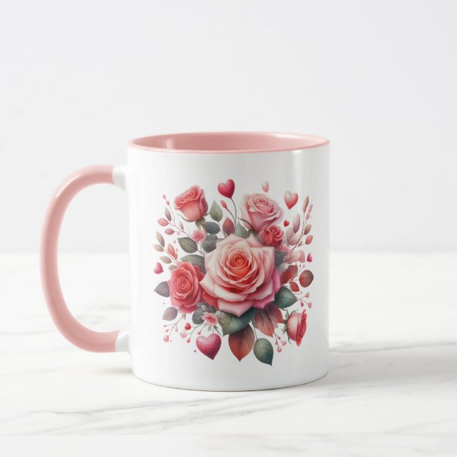 Rose Bouquet Floral Design-62103 Mug (Left)