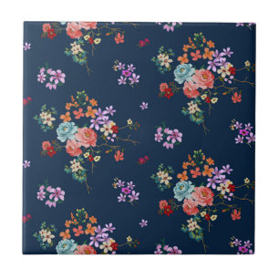 Rose Bouquet Floral Pattern Ceramic Tile