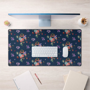 Rose Bouquet Floral Pattern Desk Mat