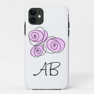 Rose Bouquet Lilac 'Monogram' iPhone case