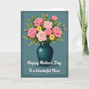 Rose Bouquet Mothers Day Wish Card