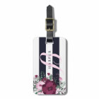 Rose Bouquet & Navy Stripes Custom Name