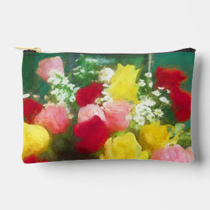 Rose Bouquet of Roses Painting Original Flower Art Accessory Pouch