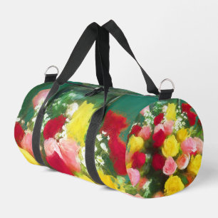 Rose Bouquet of Roses Painting Original Flower Art Duffle Bag