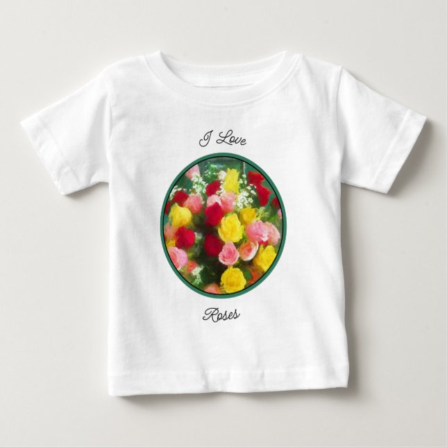 Rose Bouquet Painting - Cute Original Flower Art Baby T-Shirt (Front)