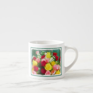 Rose Bouquet Painting - Cute Original Flower Art Espresso Cup