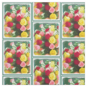 Rose Bouquet Painting - Cute Original Flower Art Fabric