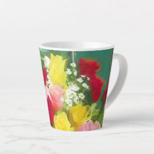 Rose Bouquet Painting - Cute Original Flower Art Latte Mug