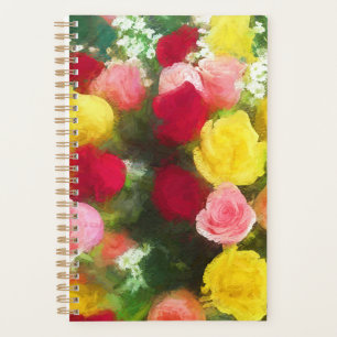 Rose Bouquet Painting - Cute Original Flower Art Planner