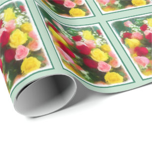 Rose Bouquet Painting - Cute Original Flower Art Wrapping Paper