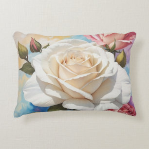 Rose Bouquet Painting Design Decorative Cushion