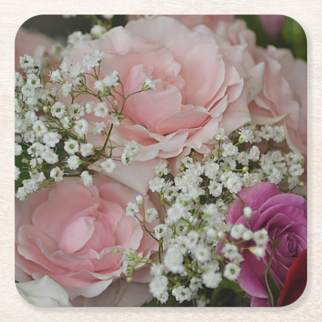 Rose Bouquet Party Coaster (Front)