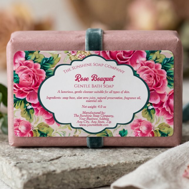 Rose Bouquet Soap Packaging Label (Creator Uploaded)