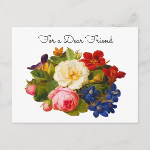 Rose Bouquet Victorian Floral For a Dear Friend Postcard