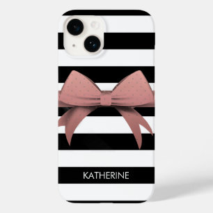 Rose Bow and Stripes Case-Mate iPhone 14 Case