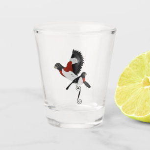 Rose Breasted Grosbeak Cardinal Bird Shot Glass