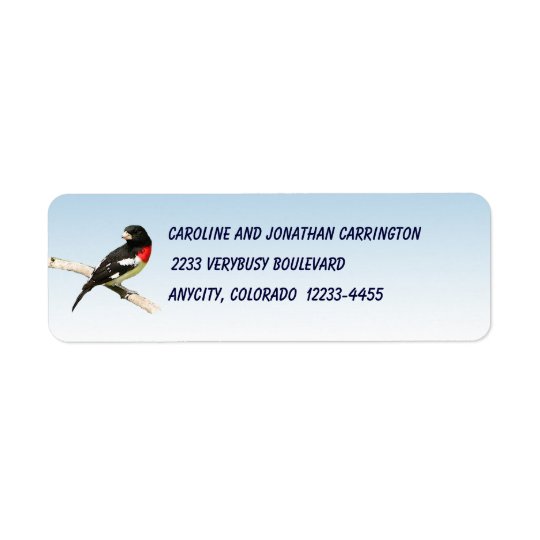 Rose-breasted Grosbeak Return Address Label