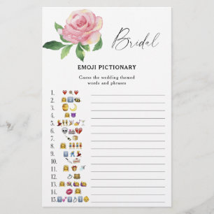 Rose - bridal shower emoji pictionary game