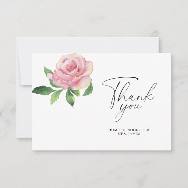 Rose - bridal shower thank you card (Front)