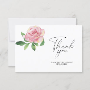 Rose - bridal shower thank you card