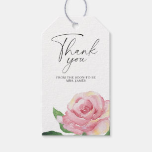Rose - bridal shower thank you gift tags