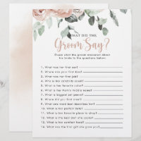 Rose Bridal Shower What did the Groom Say