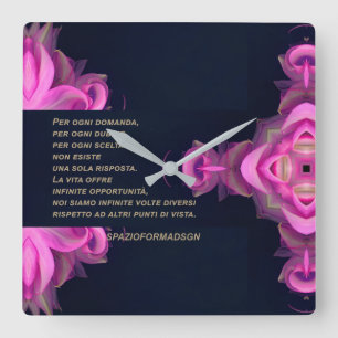 Rose broken heart in black in the powder & Dubbio Square Wall Clock