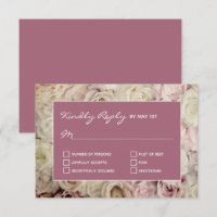 Rose Brown Mulberry RSVP Cards Rose Background