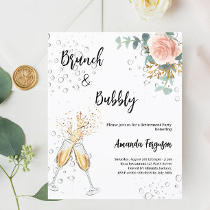 Rose Brunch Bubbly Retirement Party invitation