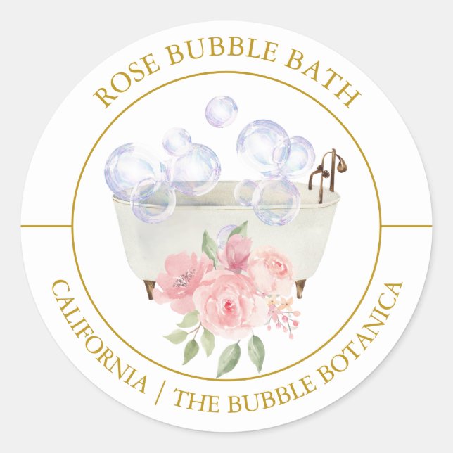 Rose Bubble Bath label (Front)