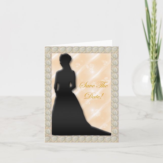 Rose Bud Bride Save The Date Card (Front)