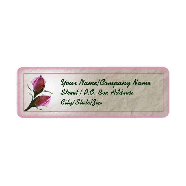 Rose Bud Label Return Address Label (Front)
