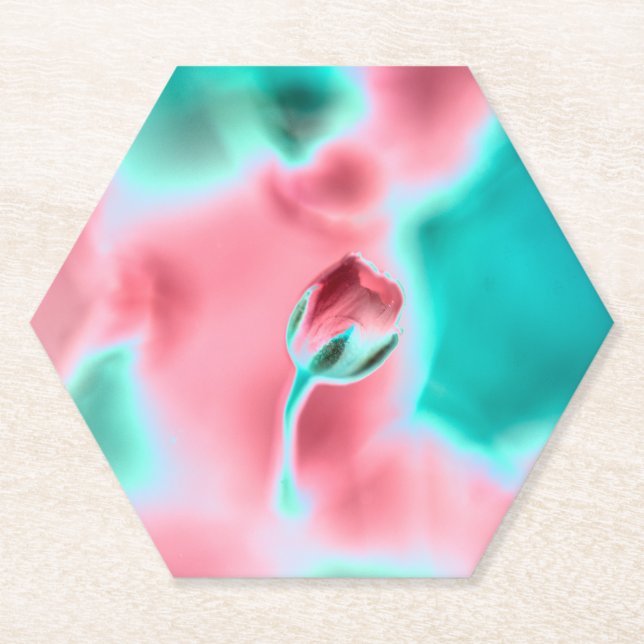 Rose Bud Paper Coaster (Front)