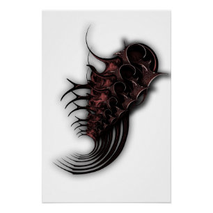 "Rose Bud Thorns Abstraction" Glossy Poster