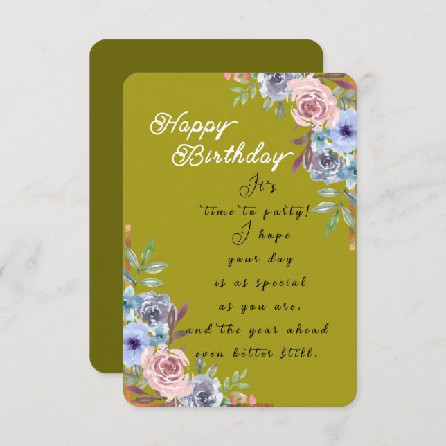 Rose bunch  card (Front/Back)