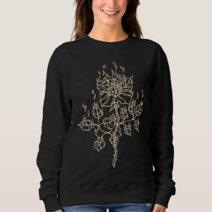 Rose Burning in Flame Emo E Girl Boy Alt Trad Mall Sweatshirt
