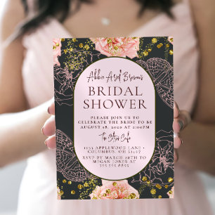 Rose Butterflies & Confetti Bridal Shower Invitation
